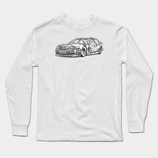 Chevy 24 Super Dew Racing Wireframe Long Sleeve T-Shirt